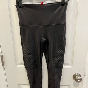 Large Spanx Faux Leather Moto Leggings